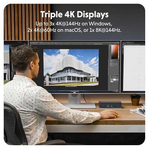 HyperDrive Next Thunderbolt 5 Dock with SSD Enclosure — 120Gbps Computer Docking Station with Triple 4K Display, Thunderbolt Share, M.2 PCIe Gen4 Slot, AI Module Support, USB-A, 2.5G Ethernet