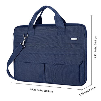 Landici Laptop Bag Case 15.6 Inch with Shoulder Strap, Slim Waterproof Computer Sleeve Cover Compatible with MacBook Pro 15/16, MacBook Air 15, 15-16 Inch HP Acer Dell Lenovo ASUS Laptop, Blue - color: Blue, size: 14-15.6 Inch