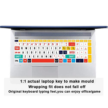 English Silicone Keyboard Cover for HP Envy x360 15.6''Series /2020 2019 Pavilion 15/Pavilion x360 15.6" Series/Envy 17 17.3" Series/Laptop 15t 17t 17-ca0011nr 17-by0040nr,Creative Rainbow Font - color: Z2-Creative Rainbow Font