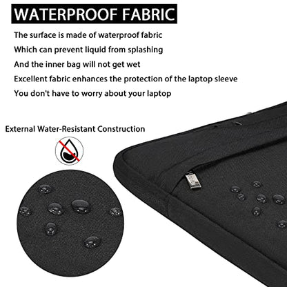 Voova Laptop Case 13 14 15 16 17 Inch with Shoulder Strap, Waterproof Laptop Bag Sleeve Slim Briefcase - color: Black, size: 17-17.3 Inch