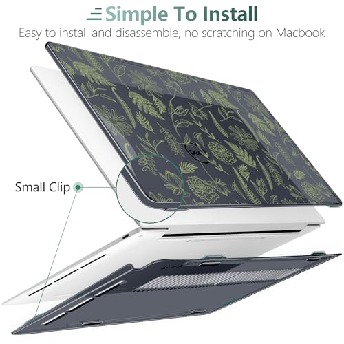 Batianda Sage Botanical Case for Dell XPS 13 Laptop 2024 2025 | Fits Model 9340/9345/9350 13.4" Display, Lightweight Slim Hard Shell Protection for Students and Nature Lovers - color: Plant branches