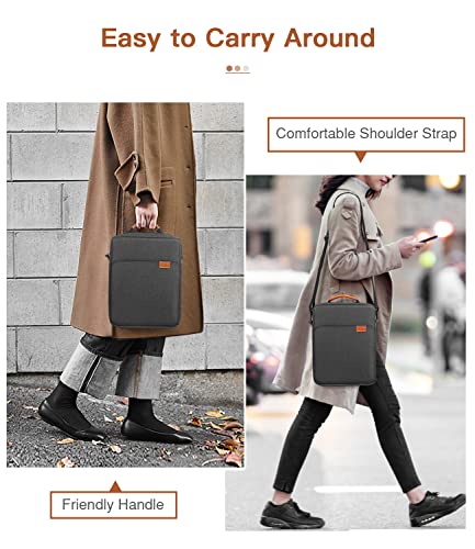 MoKo 15 Inch Laptop Sleeve Bag Carrying Case with Shoulder Strap Handle | Fits Mac Air 15-inch M5, Mac Pro 14-inch M5/M5 Pro/M5 Max and Galaxy Tab S9 Utra 14.6-inch, Black & Gray - color: Black & Gray, size: 15 inch