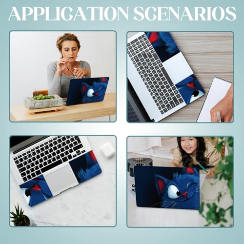 SUPERDANT Laptop Skin Sticker Cartoon Cat Laptop Decals Personalized Universal Notebook Computer Wrap Vinyl Skin Stickers Cover Art Decal Removable 12-15.6 Inch Waterproof Gifts Dark Blue - color: Dark Blue