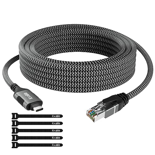USB C to Ethernet Cable 2FT, Type C to RJ45 Cord, Gigabit Directly Connected, Thunderbolt 3/4 Compatible, for MacBook Pro/Air, iPad Pro, XPS, iPhone 17/16/15 Series, Galaxy S25, Laptop, Tablet, etc - size: 2FT, style: USB C to Ethernet