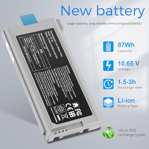 TREE.NB CF-30 Laptop Battery Replacement for Panasonic Toughbook Cf-30 Cf-31 Cf-53 CF-VZSU46 CF-VZSU46S CF-VZSU46U CF-VZSU46R CF-VZSU46AU CF-VZSU71U CF-VZSU72U 10.65V 87W 9cell - size: 6.46x3.19x0.79inch CF-30
