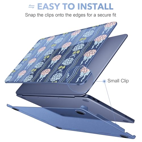 May Chen for MacBook Neo Case 13 inch 2026 | 100% Match Official Color | Pattern Printing, Anti-Crack & Scratch & Fingerprint | Protective Hard Shell Cases Model A3404 - Elegant Flowers Ribbon Bow - color: Elegant flowers ribbon bow