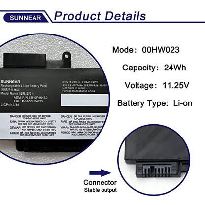 00HW023 00HW022 SB10F46461 SB10F46460 Laptop Battery Replacement for Lenovo ThinkPad T460S T470S Series Notebook 00HW036 SB10F46474 00HW037 SB10F46475 11.4V 24Wh 2065mAh 3-Cell - size: 11.73*3.27*1.50 inches 00HW023