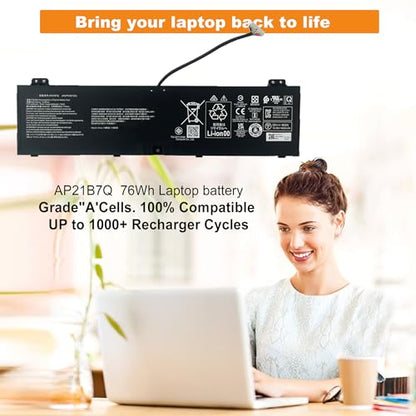 AP21B7Q Laptop Battery Replacement for Acer Predator Triton 300 SE PT314 51S 51NZ 52ML, for Swift Edge SFX16-61G Swift X 14 SFX14-71G Swift X SFX14-71G 52ZX 5911 74EQ Series 76Wh 4930mAh - size: 10.23*3.15*0.39inch AP21B7Q