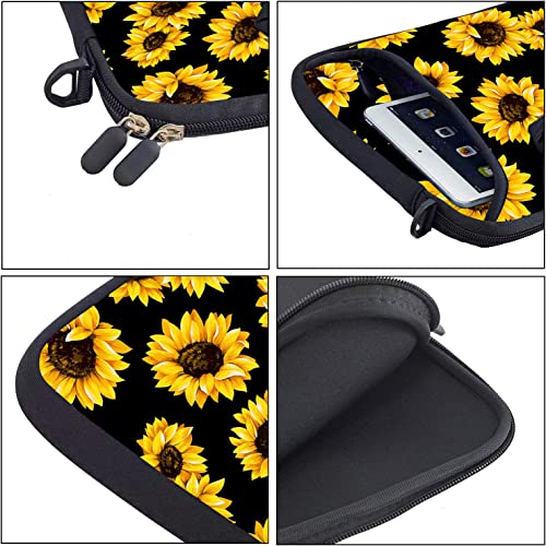 10 inch Messenger Bag Carrying Case with Handle Accessory Pocket Fits 7 to 10-Inch Laptops/Notebook/Kids Tablet (7-10.2 inch, Sunflowers) - color: Sunflowers, size: 7-10.2 inch