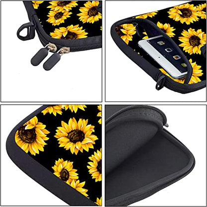 10 inch Messenger Bag Carrying Case with Handle Accessory Pocket Fits 7 to 10-Inch Laptops/Notebook/Kids Tablet (7-10.2 inch, Sunflowers) - color: Sunflowers, size: 7-10.2 inch