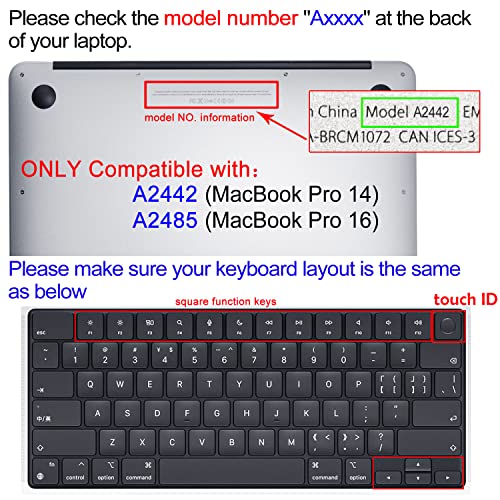 Keyboard Cover for MacBook Pro 14''/16'' (A2442 A2779 A2918 A2992 A2485 A2780 A2991) M1 M2 M3 Pro/Max, MacBook Air 13.6''/15'' (A2941 A3114 A2681 A3113) M2 M3, Bohemian