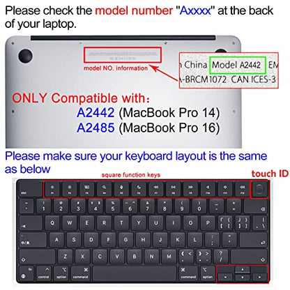 Keyboard Cover for MacBook Pro 14''/16'' (A2442 A2779 A2918 A2992 A2485 A2780 A2991) M1 M2 M3 Pro/Max, MacBook Air 13.6''/15'' (A2941 A3114 A2681 A3113) M2 M3, Bohemian