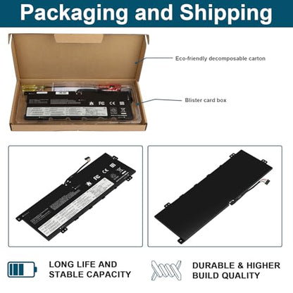 L18M4PE0 Laptop Battery for Lenovo Yoga C740-14 C740-14IML 81TC 81TC006VGE 81TC002RGE Series 5B10W67296 5B10U40209 L18L4PE0 5B10W67185 SB10W67368 5B10U40210 SB10W67235 L18L4PEO L18M4PEO 2ICP5/41/110-2 - size: 10.16*3.66*0.2inch L18M4PE0