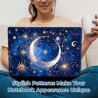 Reusable Universal Laptop Skin Sticker, Cut to Fit for 11.6–15.6 Inch Laptops, Waterproof Protective Film, No-Residue - Celestial Moon and Stars - color: Celestial Moon and Stars