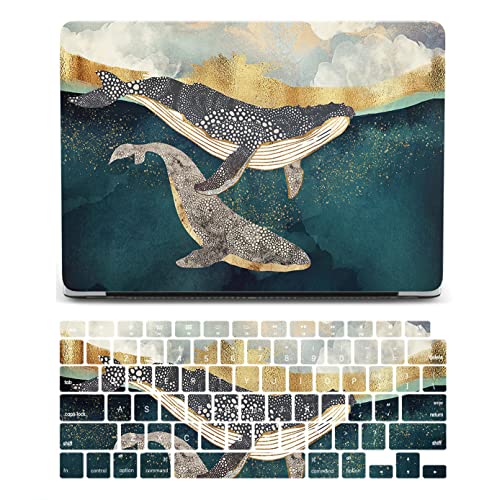 Laptop Case Compatible with MacBook Air 13 inch Case 2017 2016 2015 2014 2013 2012 2011 2010 Release Model A1466 A1369, Plastic Hard Shell Case Cover & Keyboard Cover Skin - Dolphin - color: 1377 Dolphin, size: Air 13" 2010-2017(A1369/A1466)