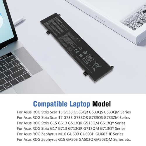 C41N2013 C41N2013-1 Battery Replacement for ASUS ROG Strix G15 G513 G513IM G17 G713 G713IM G713QM Scar 15 G533 G533QM G533QR 17 G733 G733ZM Zephyrus G15 GA503 S17 GX703 M16 GU603 GU603HE