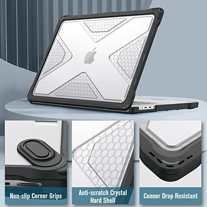 Fintie Case for MacBook Pro 16 Inch A3429 A3428 A3403 A3186 A2991 A2780 A2485 (2026-2021) - Heavy Duty Rugged Hard Shell Cover for MacBook Pro 16" M5/M4/M3/M2/M1 Chip, Crystal Clear - color: Crystal Clear