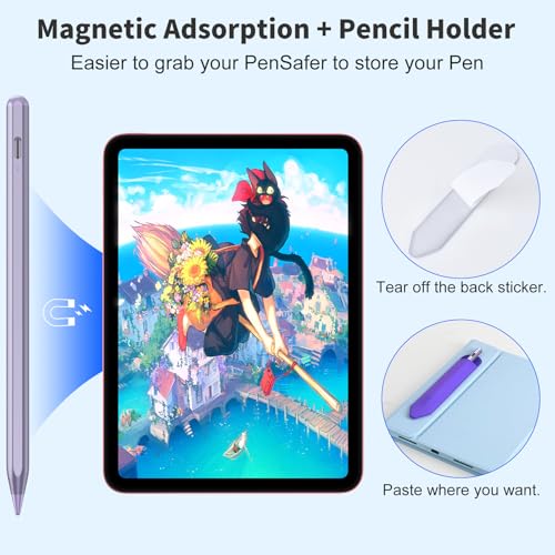 COO Universal Active Stylus Pen for iOS, Android & Samsung Touch Screens | Smart Digital Stylus for Lenovo/Vivo/Mi/HUAWEI Tablets, iPhone/Samsung/Pixel Phones for Drawing&Writing, Purple - color: Purple