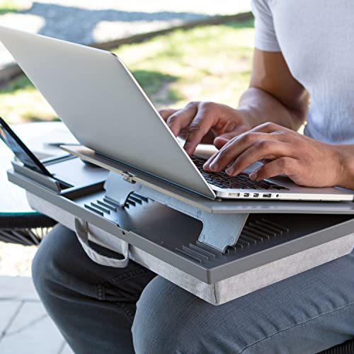 LAPGEAR Ergo Pro Lap Desk with 20 Adjustable Angles, Mouse Pad, and Phone Holder - Gray - Fits up to 15.6 Inch Laptops and Most Tablets - Style No. 49405 - color: Gray, size: Ergo Pro