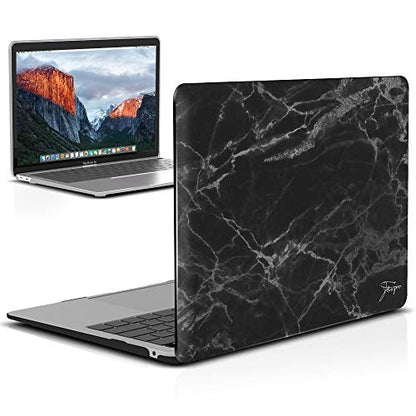 IBENZER Compatible with New MacBook Air 13 inch Case 2022 2021 2020 M1 A2337 A2179 A1932, Plastic Hard Shell Case for Mac Air 13 Retina Display with Touch ID (2018-2022), Black Marble, MAD-T13BKMB - color: Black Marble