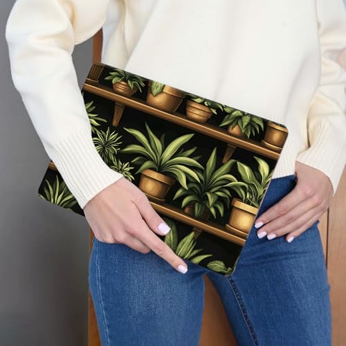 15.6 Inch Laptop Skin Sticker, Reusable Vinyl Cover Protector with 2 Wrist Pad Skins, Removable Waterproof Scratch-Resistant for 12-15.6 Inch Laptop Notebook,Potted Plants On Shelves - color: Potted Plants On Shelves