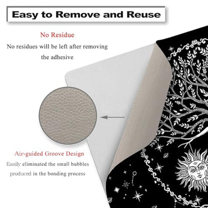 Laptop Skin Sticker Decal,12" 13" 13.3" 14" 15" 15.4" 15.6 inch Laptop Vinyl Skin Sticker Cover Art Protector Notebook PC (2 Wrist Pad Skin Included), Waterproof Removable, Moon & Sun & Stars - color: Moon & Sun & Stars