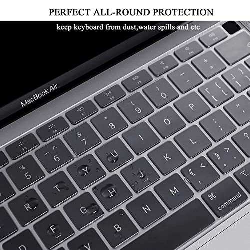 EooCoo for MacBook Air 13.3 inch Case with Keyboard and Screen Protector | Ultra Thin and Transparent, Hard Case Compatible with MacBook Air 13.3 inch M1 Chip 2021-2018 with Retina Display - color: Sparkly Clear