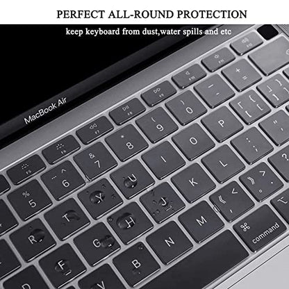 EooCoo for MacBook Air 13.3 inch Case with Keyboard and Screen Protector | Ultra Thin and Transparent, Hard Case Compatible with MacBook Air 13.3 inch M1 Chip 2021-2018 with Retina Display - color: Sparkly Clear