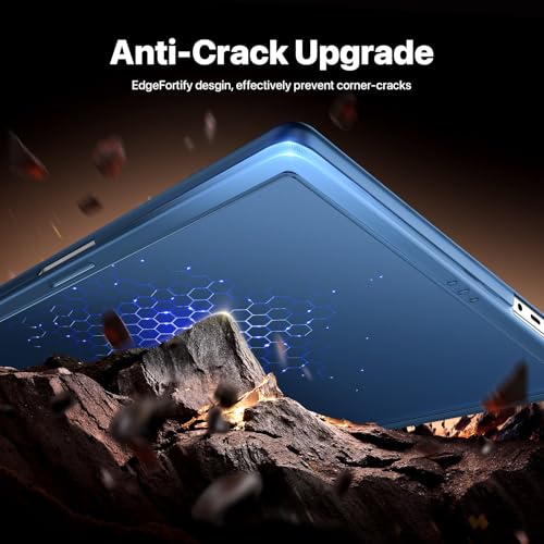 Macaset for MacBook Pro 14 inch Case M5 M4 M3 M2 M1 2026-2021 Laptop Cover | Anti Crack, Clear Blue Matte, Fingerprint & Scratch Resistant, Protective Laptop Hard Shell, Close Seamless, Ultra Thin Fit - color: Midnight Blue Clear