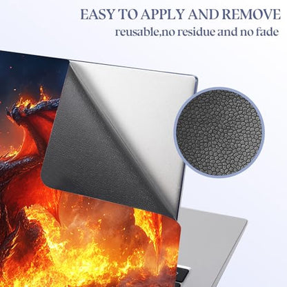 Universal Laptop Skin Sticker Decal,15.6 Inch Laptop Vinyl Cover for 13" 14" 15.6" Laptop,Scratch-Resistant Waterproof Protector Wrap,Reusable with Wrist Pads,Blazing Dragon Ruins - color: Blazing Dragon Ruins