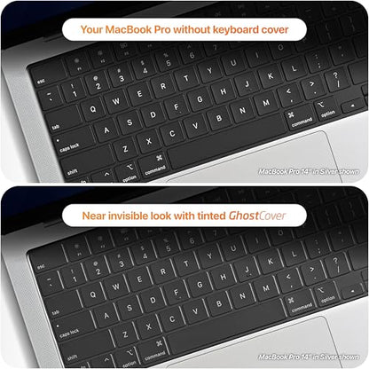 GhostCover Original Premium Ultra Thin Keyboard Cover Protector, Compatible with 2021-2026 MacBook Pro 14"/16" M1-M5 Pro/Max, 2022-2026 M2-M5 MacBook Air 13"/15", US ANSI Layout, Translucent - color: Translucent Tinted