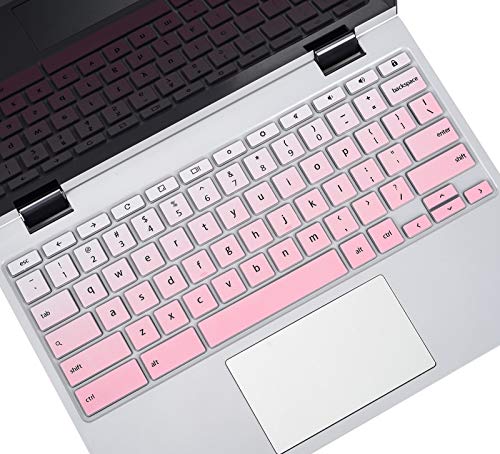 Keyboard Cover for 14" ASUS Chromebook CX1/Chromebook Flip C434 C433 C434TA C433TA 2 in 1 Laptop/Chromebook 14 C425TA C423NA/12.5" Chromebook Flip C302 C302CA/15.6" ASUS Chromebook C523NA-Gradual Pink - color: Gradual Pink