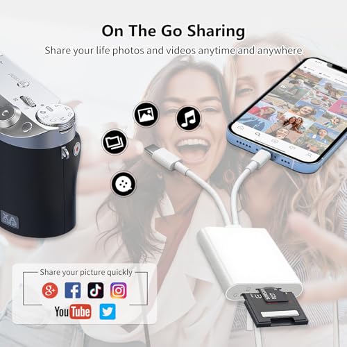 SD Card Reader for iPhone USB C, Sd Card Reader USB C Dual Interface iPhone Sd Card Adapter,Card Reader for Computer Computer/MacBook/Android/Usbc Laptop Sd/Tf/Sim sd Card Reader for Android - size: 2IN2 SD Card Reader