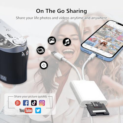 SD Card Reader for iPhone USB C, Sd Card Reader USB C Dual Interface iPhone Sd Card Adapter,Card Reader for Computer Computer/MacBook/Android/Usbc Laptop Sd/Tf/Sim sd Card Reader for Android - size: 2IN2 SD Card Reader