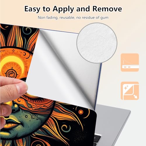 Laptop Skin Sticker Decal 15.6 Inch,12 13 13.3 14 15 15.6 in Laptop Netbook Skins for Notebook,Art Decal Removable Waterproof Scratch Resistant,Universal Vinyl Cover,Cute Sun Face - color: Cute Sun Face