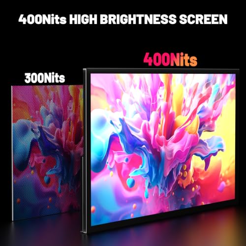 Portable Monitor 4K 23.8" 3840 * 2160 UHD 100% sRGB 60Hz HDMI USB-C 24" Large Travel Monitor for Laptop, Built-in Stand & VESA Mount, Second Screen for PC Game Consoles - size: 23.8"