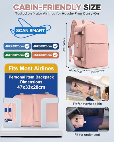 Vacuum Seal Travel Backpack with Air Pump Compression Waterproof Vacpack Carry On Backpack for Travel Daypack Women Men with Vacuum System Airlines Approved Vacpack Laptop Space Saver Bags Pink - color: B14-pink(with Air Pump)