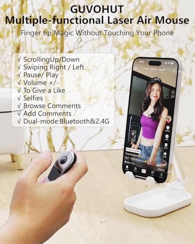 Air Mouse for PC/iOS/Android with Touchpad Bluetooth 2.4G Remote Control for PowerPoint/Keynote/Tiktok/Camera/Kindle App Rechargeable Wireless Presentation for PPT Pointer (Silver) - color: Silver
