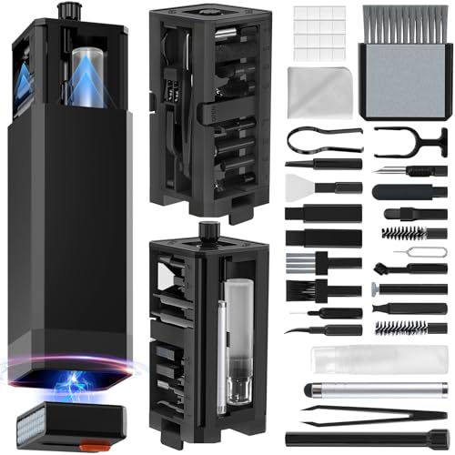 34-in-1 for iPhone Cleaning Kit, Sunoyar Airpods Cleaning Kit Multi-Functional, Laptop Cleaning Kit with Portable Storage Case for iPhone Charging Port USB C Cell Phone Android Keyboard Earbud Black - color: Black