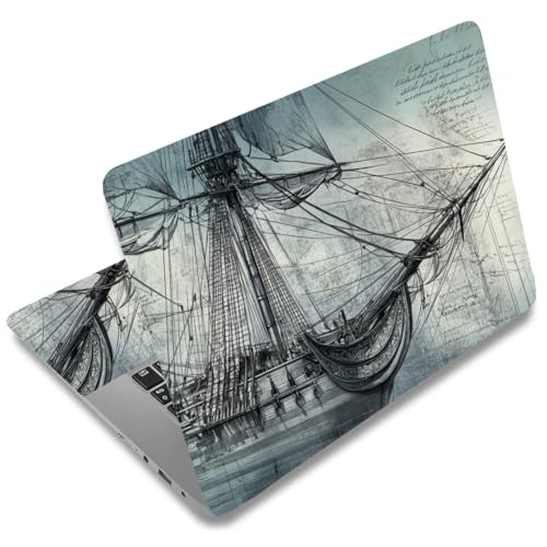 SUPERDANT Sailing Boat Laptop Skin Sticker Decal Universal Vinyl Laptop Cover for 12 13 13.3 14 15 15.4 15.6 Inch Notebooks Removable Personalized Protector