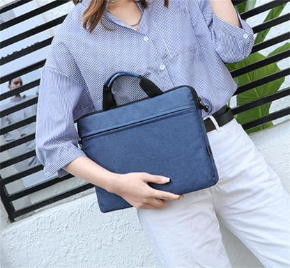 Laptop Bag Water-resistant Laptop Sleeve Case with Shoulder Straps & Handle, Computer Slim Briefcase - color: Blue, size: 14