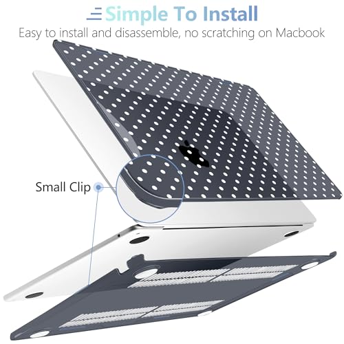 MEEgoodo for M5/M4/M3/M2 MacBook Air 15 inch Case 2026 2025 2024 2023, Case Fit Model (A3448/A3241/A3114/A2941) for MacBook Air 15.3 inch, White Polka Dot - color: White Polka Dot