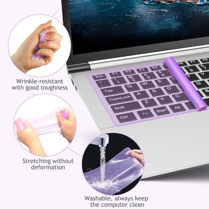 Universal Keyboard Protector Cover Skin for Laptop Notebook 13" 14" Laptop Notebook Ultra-Thin Silicone Waterproof Dustproof Keyboard Protector Skin(Purple,1Pcs) - color: Purple 1Pcs