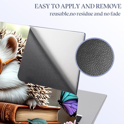 Universal Laptop Skin Sticker Decal,15.6 Inch Laptop Vinyl Cover for 13" 14" 15.6" Laptop,Scratch-Resistant Waterproof Protector Wrap,Reusable with Wrist Pads,Glasses Hedgehog Book - color: Glasses Hedgehog Book