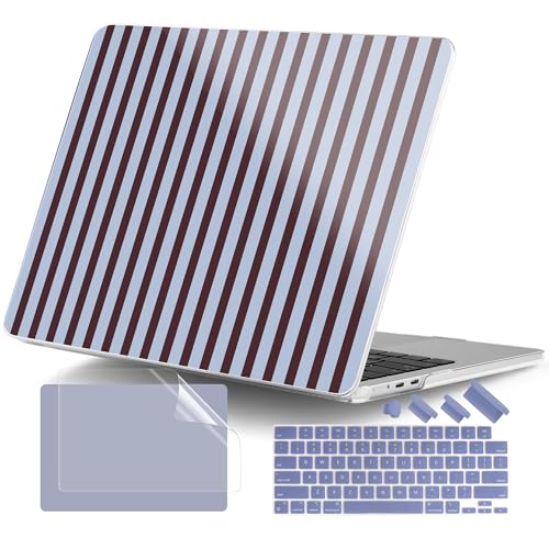 for MacBook Air 13 Inch (13.6 Inch) Case, M5/M4/M3/M2 Chip 2026 2025 2024 2023 2022, Hard Plastic Printed Cover with Screen Protector & Keyboard Cover & Dust Plugs, Modern Stripes - color: Modern Stripes