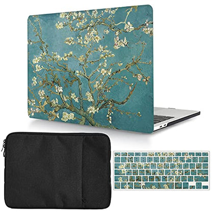 Bandless Case Compatible with MacBook Air 13 Retina 2020 2019 2018 Release A2337 M1 A2179 A1932, Printed Hard Shell & Keyboard Cover Laptop Sleeve for inch Touch ID, Almond A2337 (Air ID 2018-2020) - color: Almond Blossom, size: A2337/A2179/A1932 (Air 13