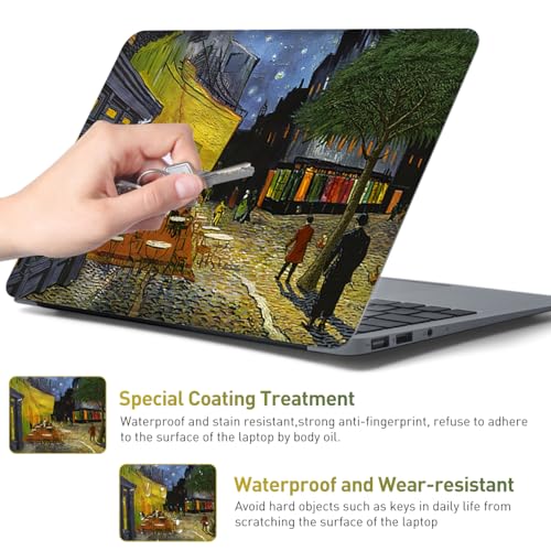 12.1-15.6 Inch Laptop Skin Decal, Universal Reusable Vinyl Cover Sticker for Notebook PC, Waterproof Art Protector - Terrace of The Cafe - color: Terrace of the café