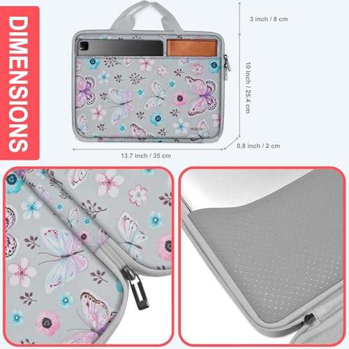 Hseok Laptop Case 13.3-14 inch Sleeve, TSA Computer Handbag Water-Resistant and Shockproof Bag Compatible with MacBook Pro/Neo 14", Mac Air/Pro 13.3" and 13"-14" Notebooks Chromebooks,Butterfly - color: Butterfly