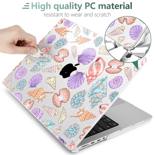 TWOLSKOO Compatible with MacBook Pro 14 inch Case M5 2026 2025-2021 Release M4 M3 M2 M1 Pro/Max Chip, Plastic Hard Shell & Keyboard Cover & USB C to USB Adapter & Screen Film, Colorful Shells - color: Colorful Shells