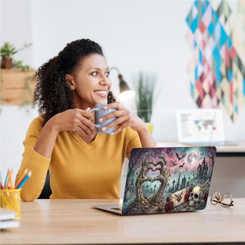 Universal Laptop Skin, DIY Cut-to-Fit Vinyl Cover Compatible with HP, Dell, Lenovo, Mac (13.3" to 15.6"), Anti-Scratch, No Residue & Bubble-Free Protective Decal Sticker, Gothic Zombie Heart - color: Gothic Zombie Heart